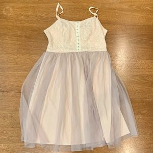 Xhiliration babydoll dress with lace corset style bodice and tulle skirt